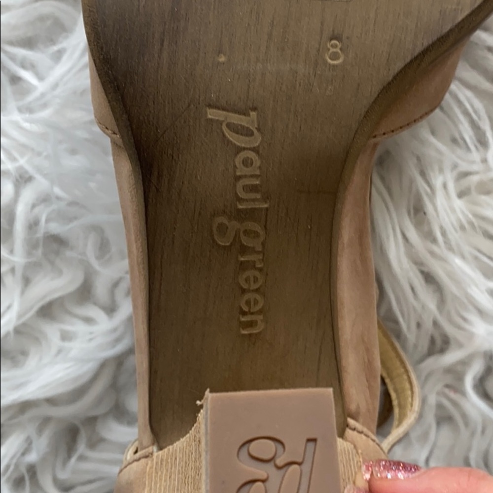 NEW • Paul Green • Veronica Block Heel Sandals Tan - Picture 5 of 5